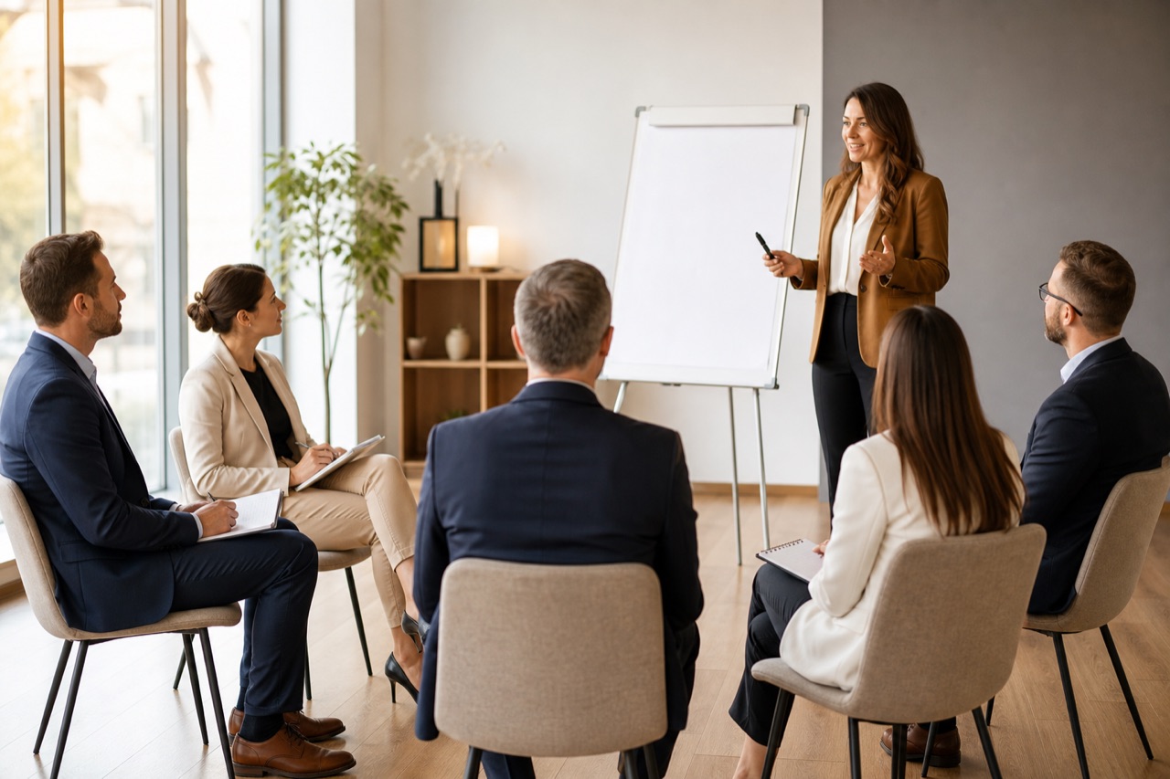 Juristisches Team im Leadership-Workshop mit Trainerin